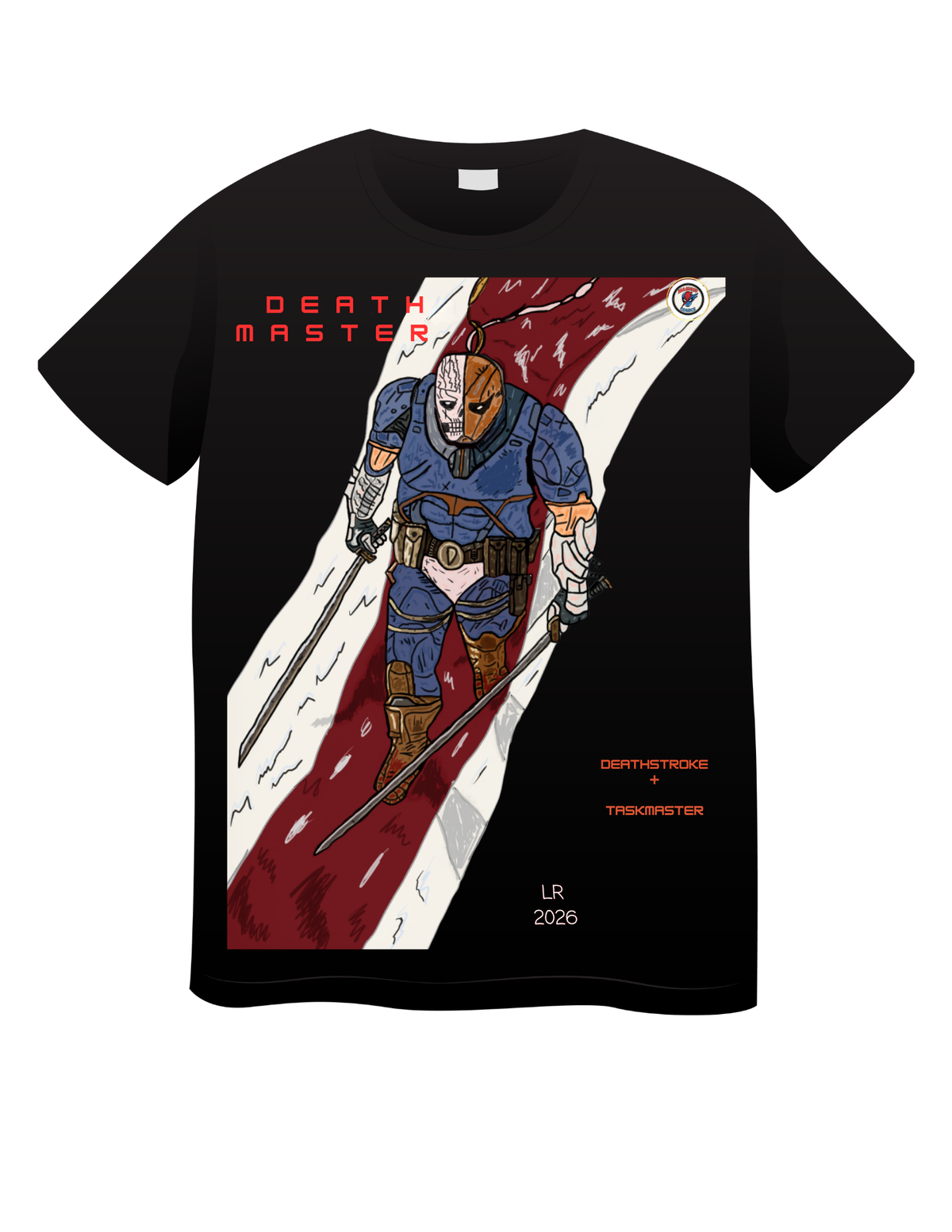 Death Master (Deathstroke + Taskmaster) T shirts