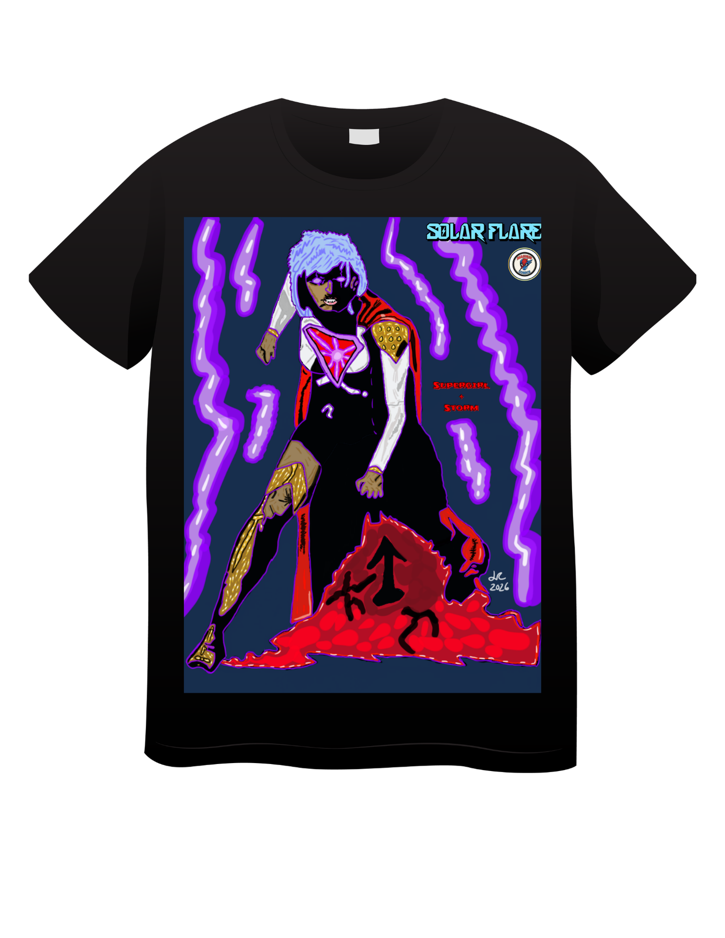 Solar Flare (Supergirl + Storm) T shirts