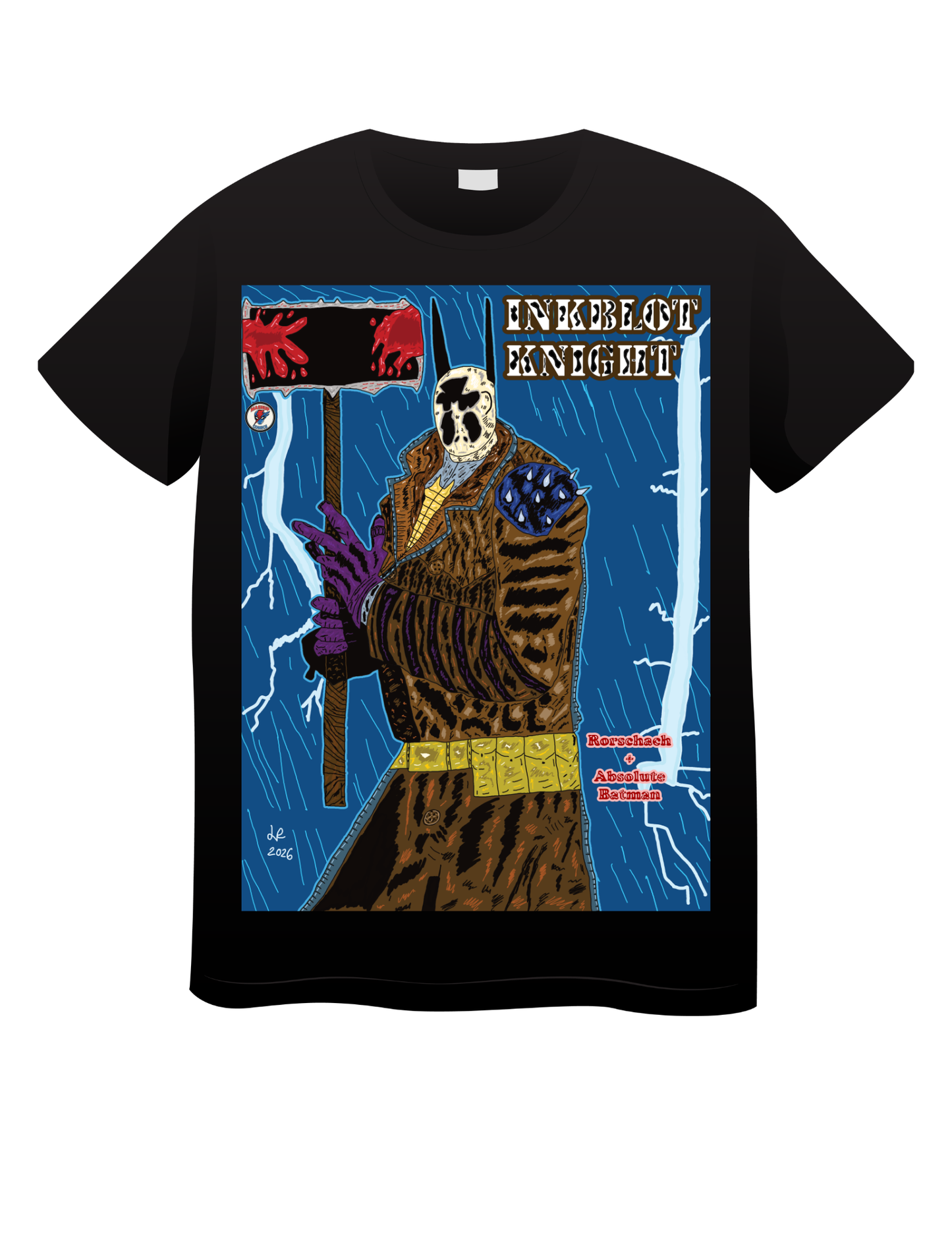 Inkblot Knight (Rorschach + Absolute Batman) T shirts