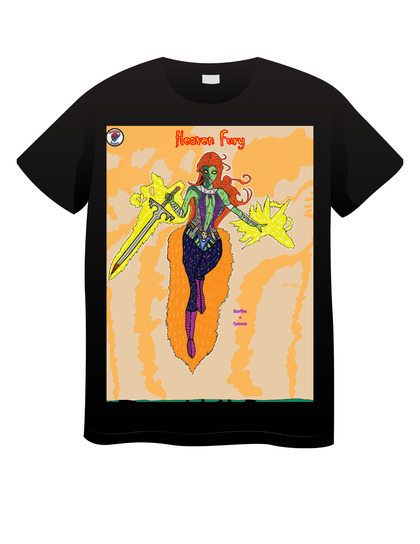 Heaven Fury 2.0 (Starfire + Gamora) T shirts