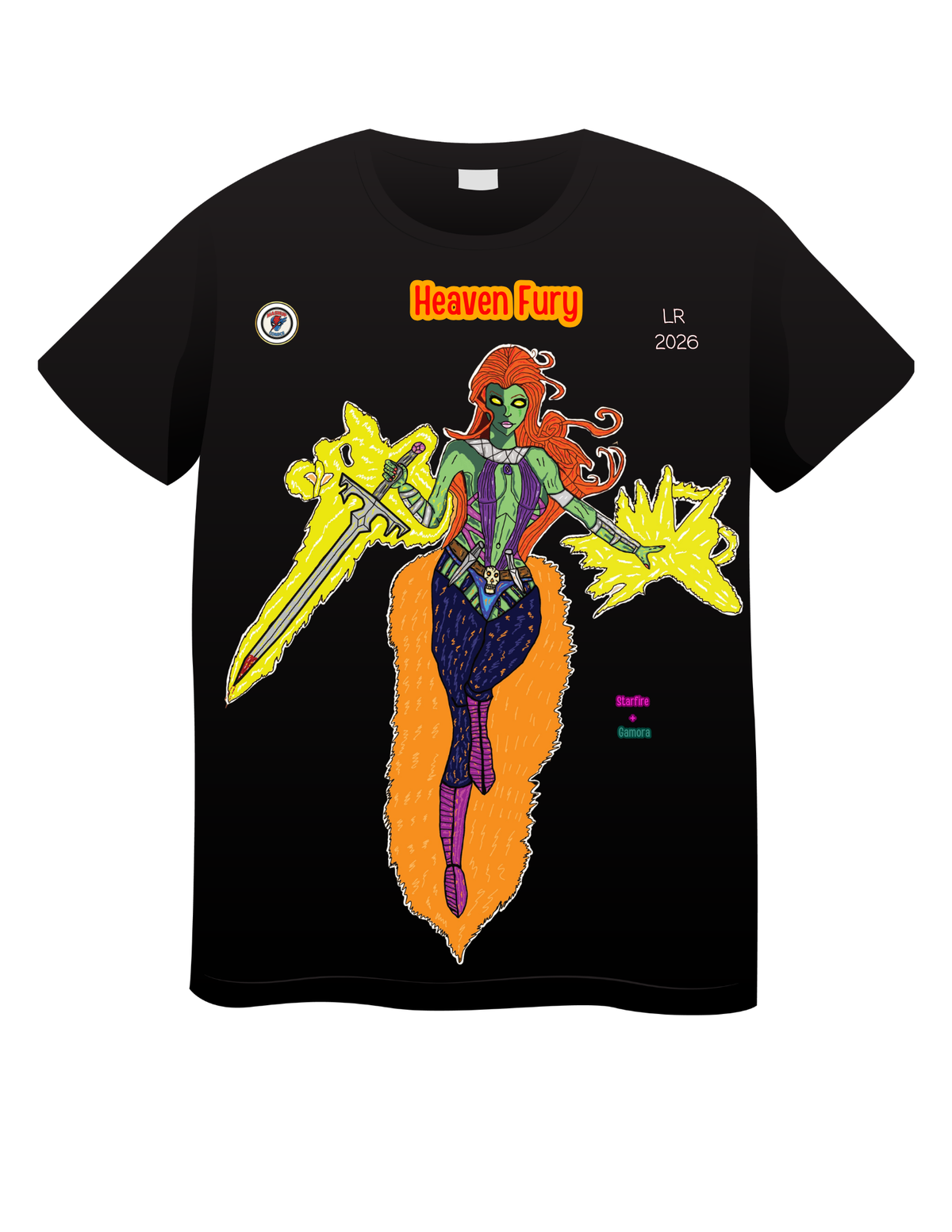 Heaven Fury 2.0 (Starfire + Gamora) T shirts