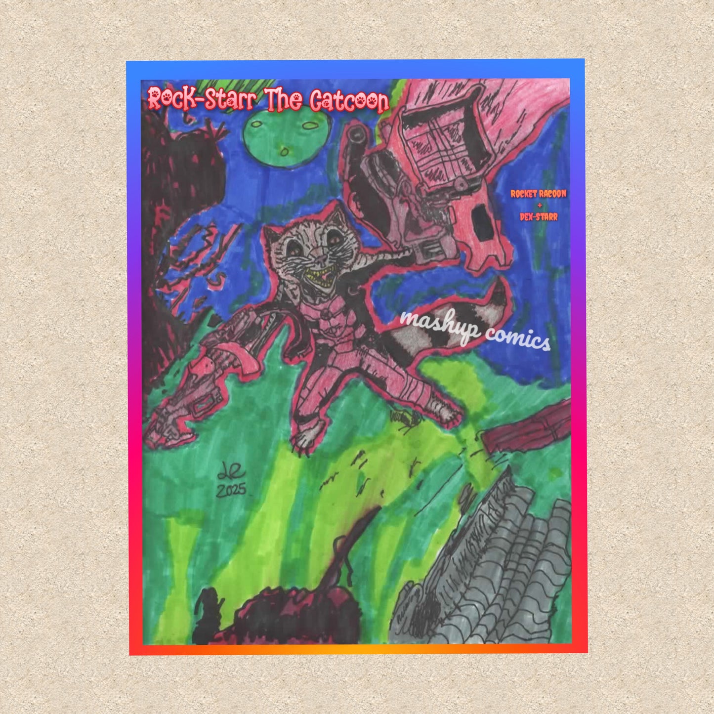 Rock-Starr The Catcoon (Rocket Racoon + Dex-Starr)