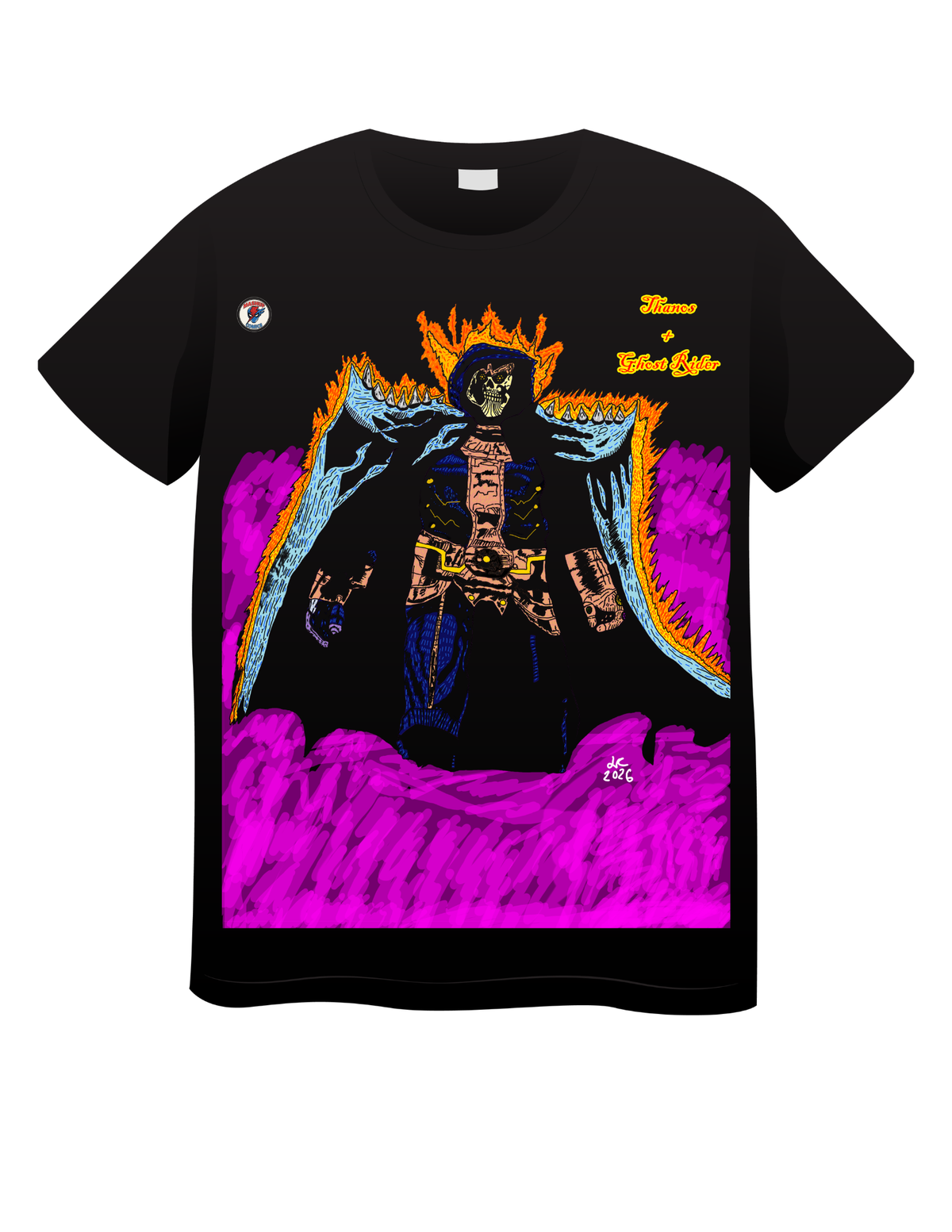 Ghost Rider + Thanos T shirts