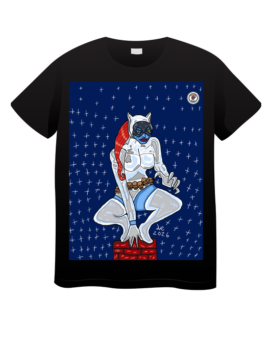 Copy Kat (Mystique + Catwoman) T shirts