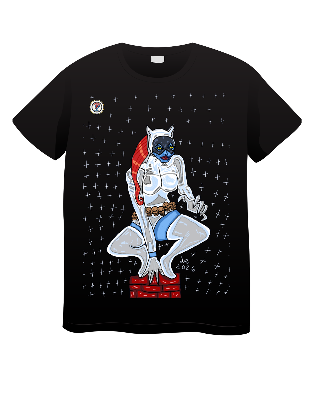 Copy Kat (Mystique + Catwoman) T shirts