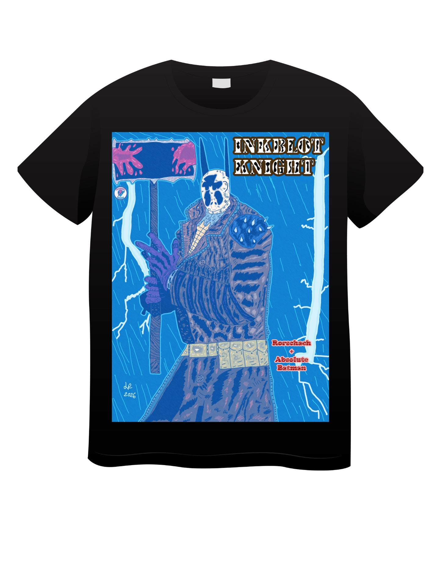 Inkblot Knight (Rorschach + Absolute Batman) Rain Version T shirts