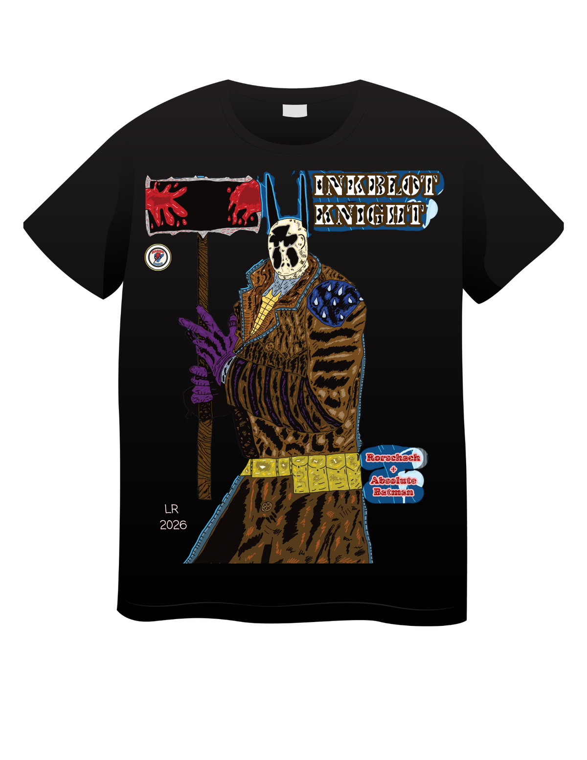 Inkblot Knight (Rorschach + Absolute Batman) T shirts