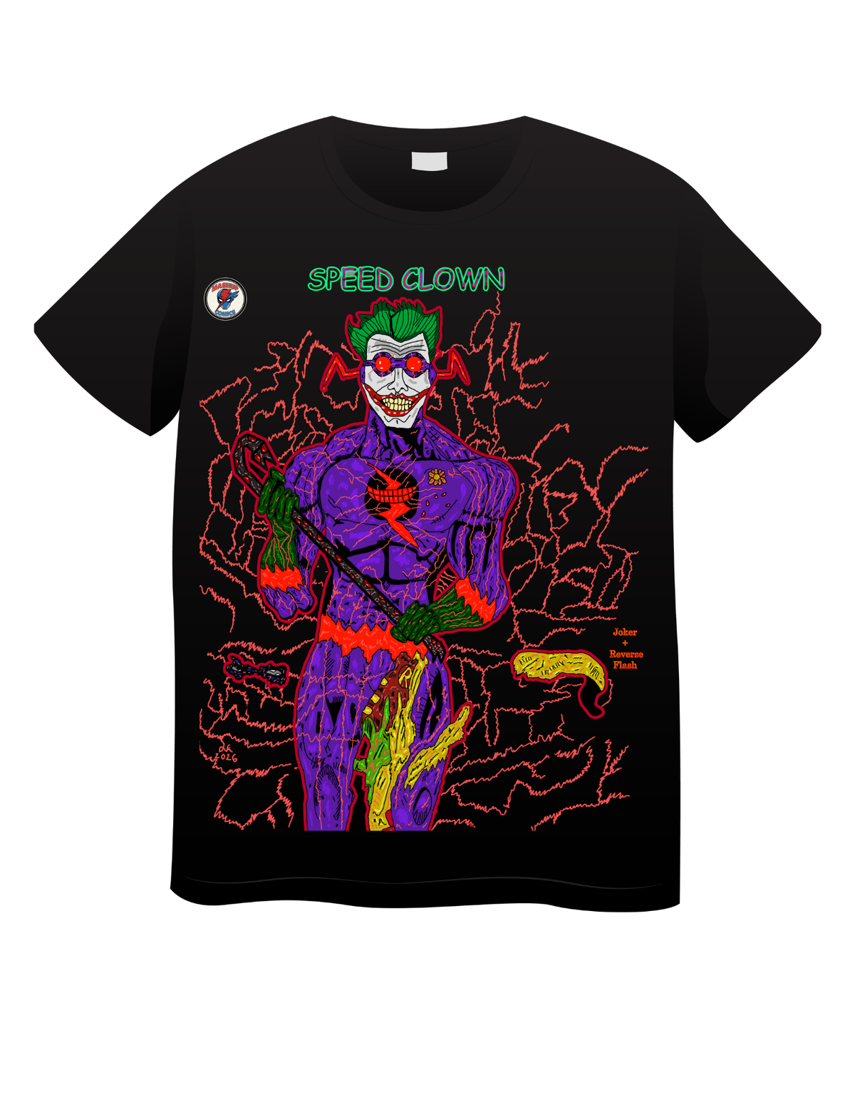 Speed Clown 2.0 (Reverse Flash + Joker) T shirts